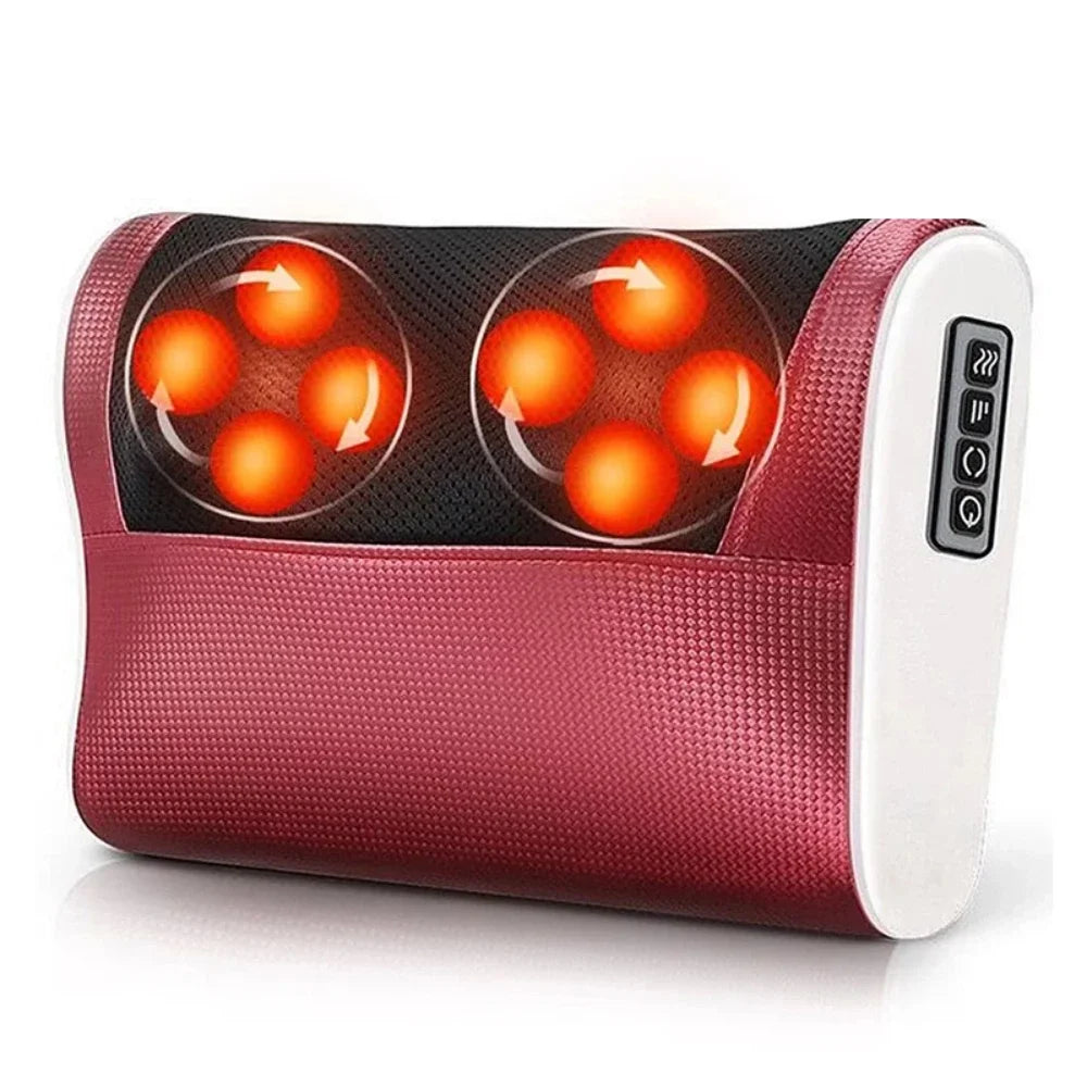 HexoEase™ Heated Massage Pillow for Neck, Back & Shoulder Relief