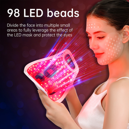 HexoGlow™ LED Light Therapy Mask for Full-Face & Neck Rejuvenation with 7-Color Skincare