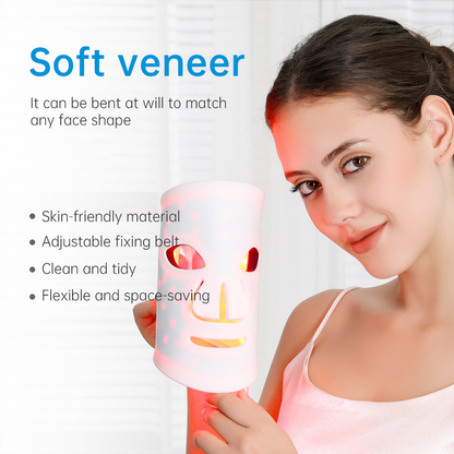 HexoGlow™ LED Light Therapy Mask for Full-Face & Neck Rejuvenation with 7-Color Skincare