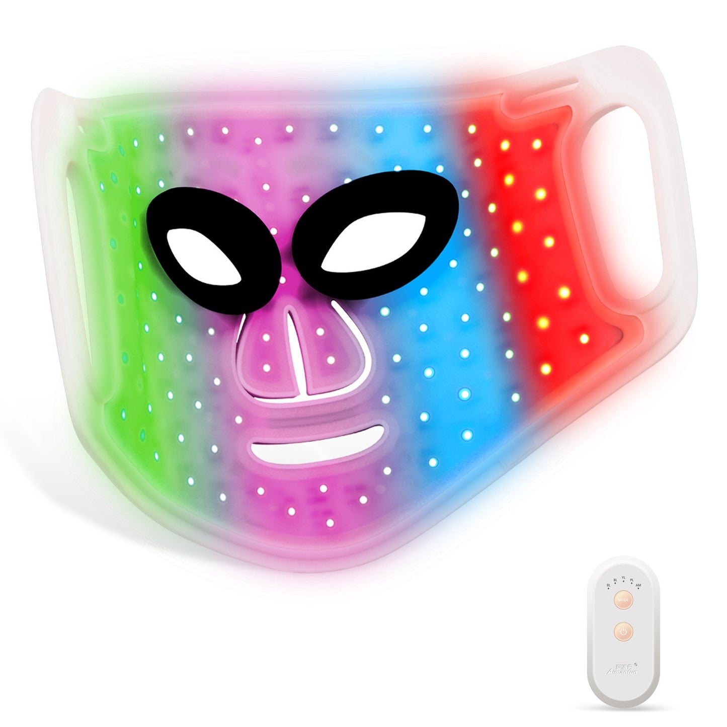 HexoGlow™ LED Light Therapy Mask for Full-Face & Neck Rejuvenation with 7-Color Skincare
