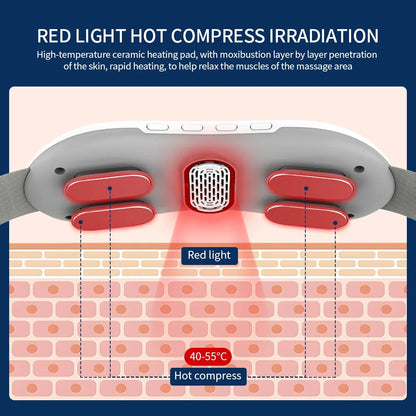 HexoRelief™ EMS Waist & Abdominal Massager with Red Light and Moxibustion Heat