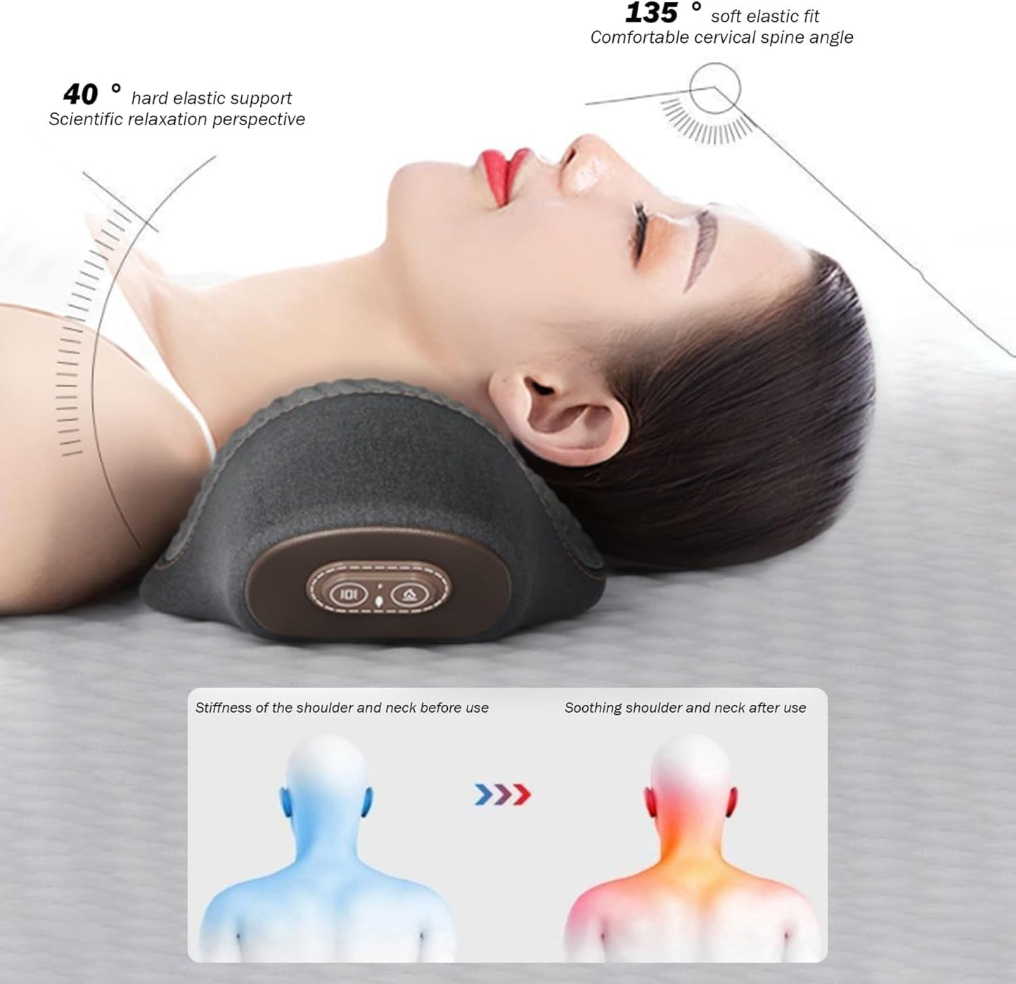 HexoNeck™ Cervical Massage Pillow with Heat & Vibration
