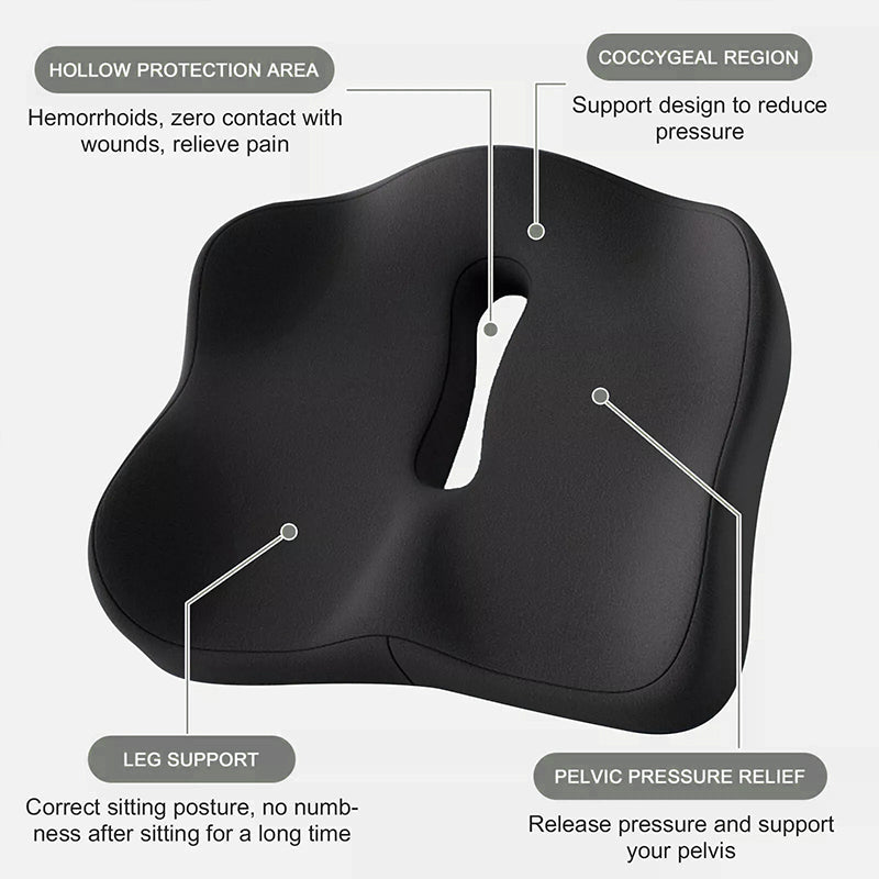 HexoSeat™ Memory Foam Car Cushion – Ergonomic Pain Relief for Back & Coccyx