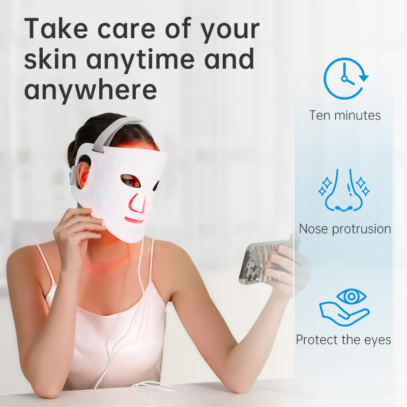 HexoGlow™ LED Light Therapy Mask for Full-Face & Neck Rejuvenation with 7-Color Skincare