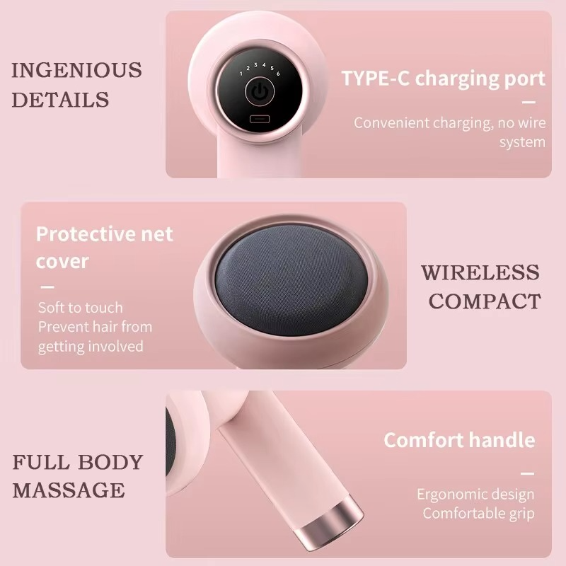 HexoTone™ Handheld Wireless Fat Pushing & Body Sculpting Massager with 5 Heads